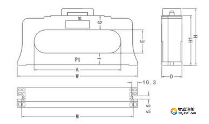 閉口式,方孔100A-630A外形尺寸圖 閉口式,方孔100A-630A外形尺寸圖